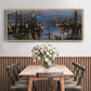 The Port of Le Havre, Night Effect, 1873 - Floater Framed Canvas Print