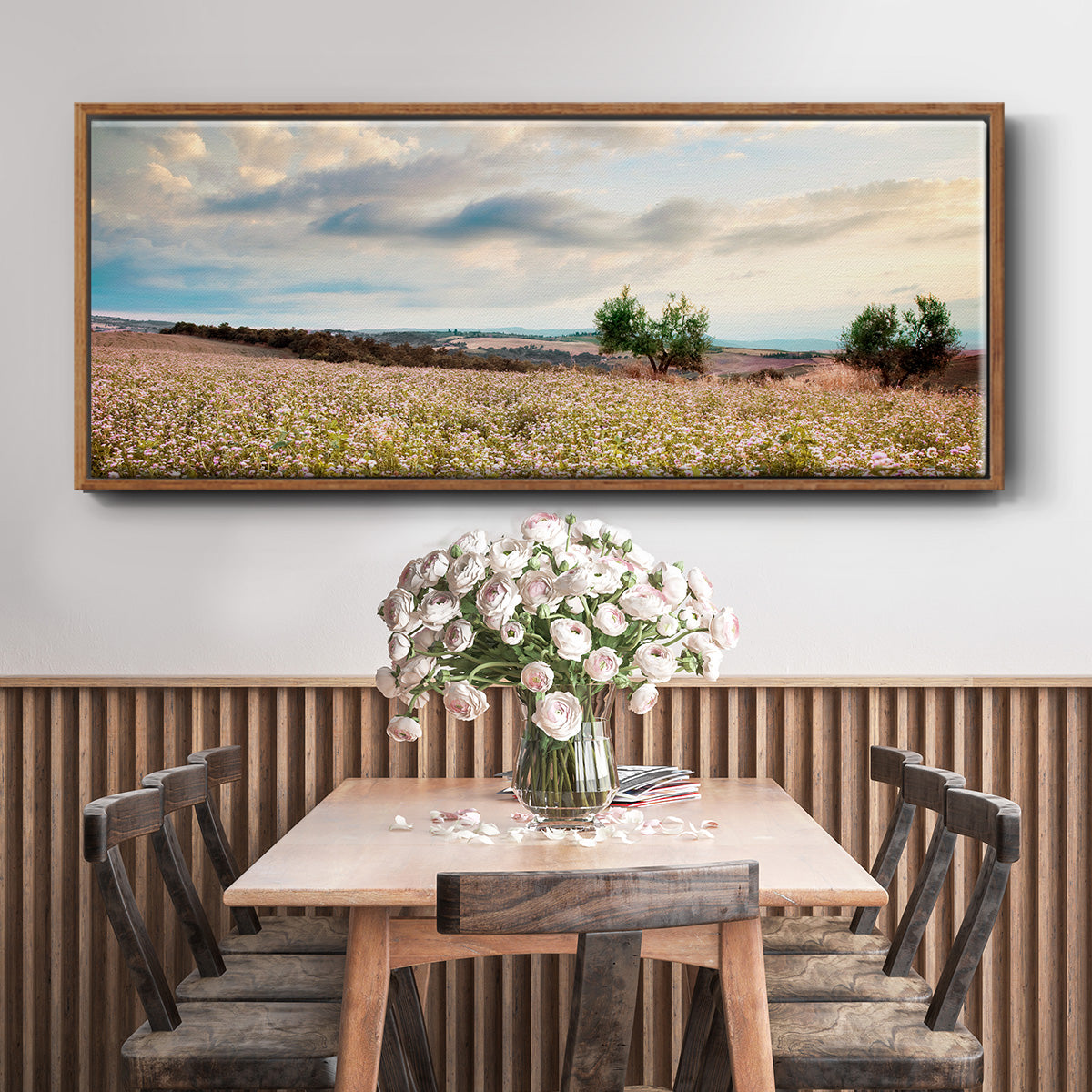 Tuscan Wildflowers - Floater Framed Canvas Print