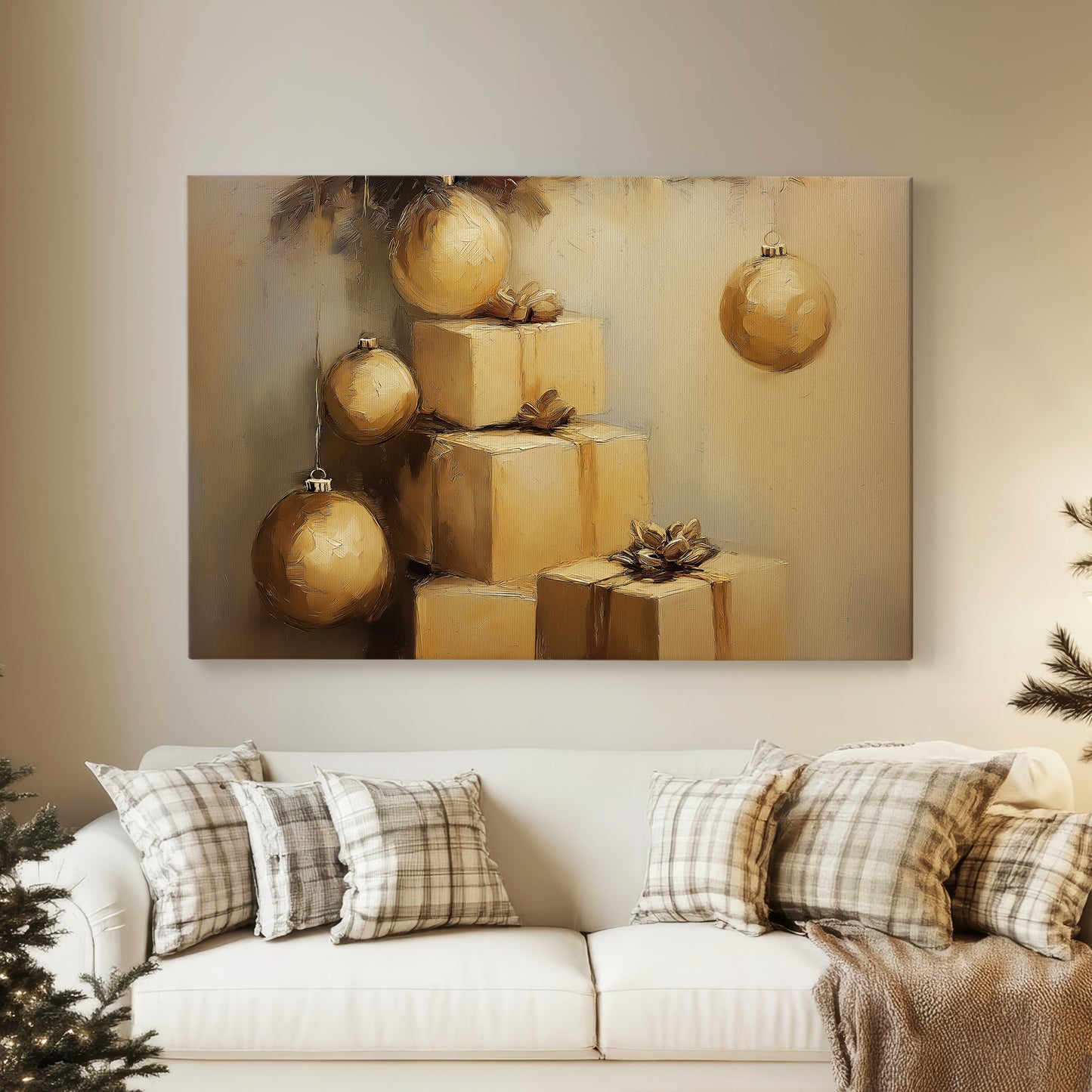 Candlelit Blessing of Mistletoe - Canvas Art Print