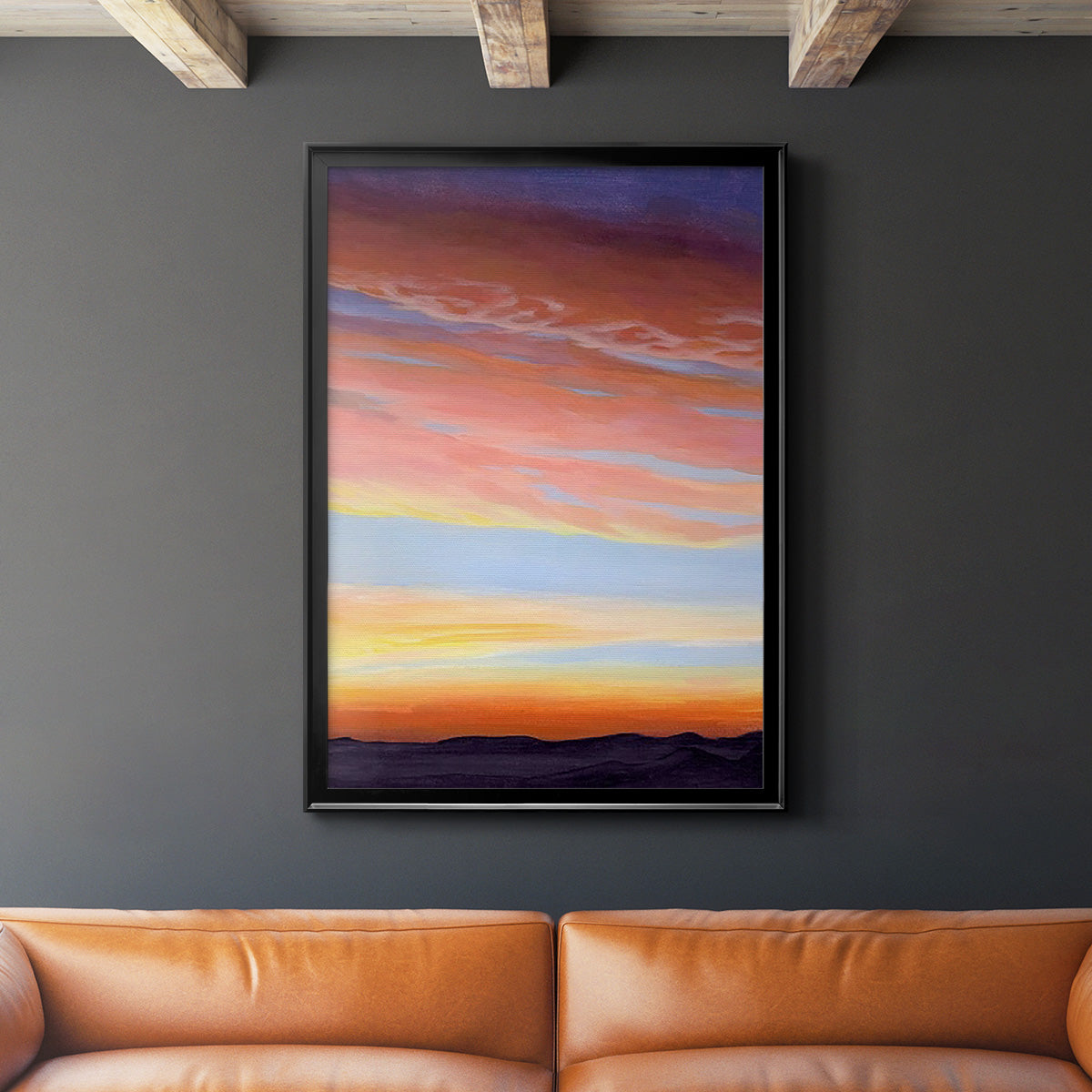 Ignited Dusk II - Modern Framed Canvas Print