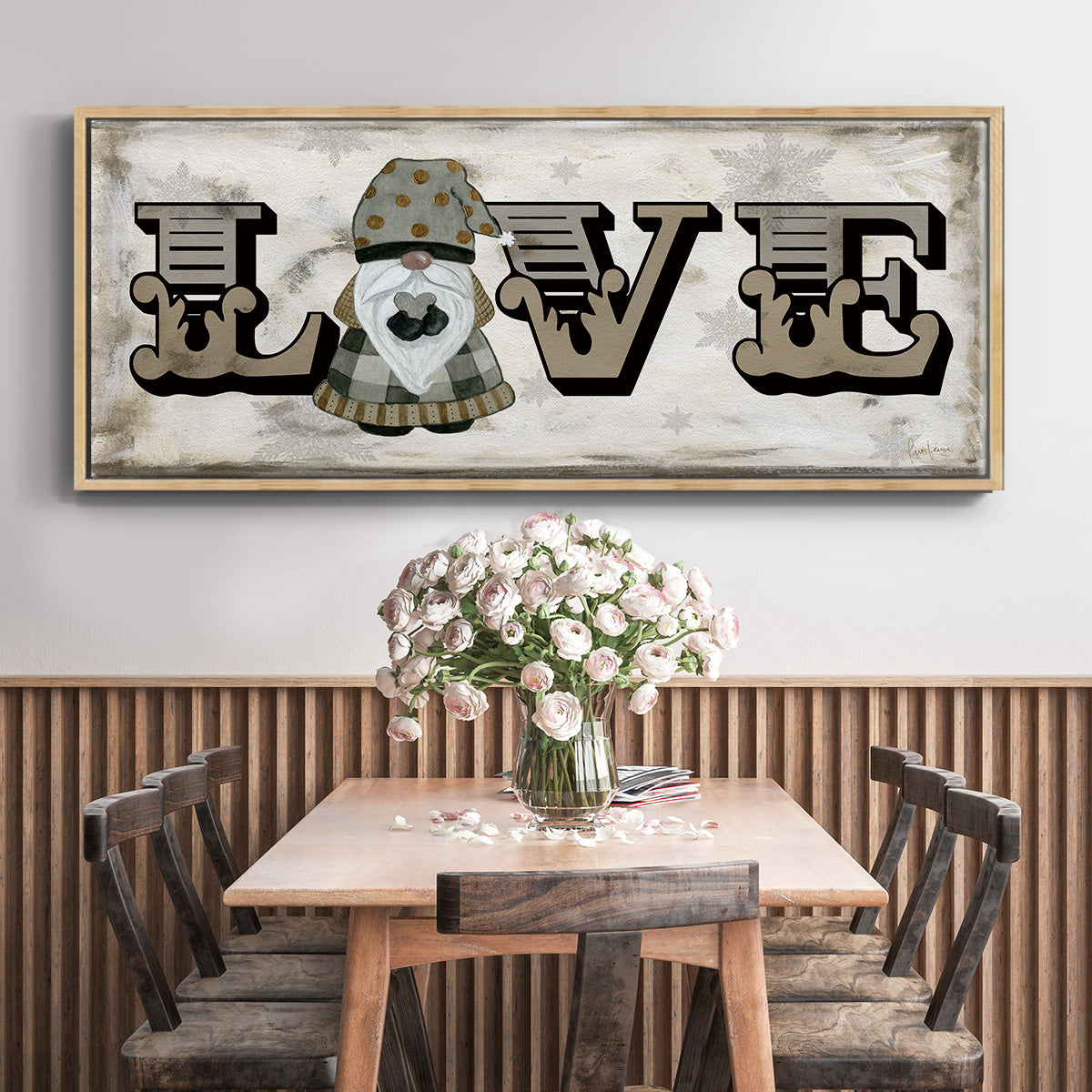 Winter Wonderland Friend Love - Floater Framed Canvas Print