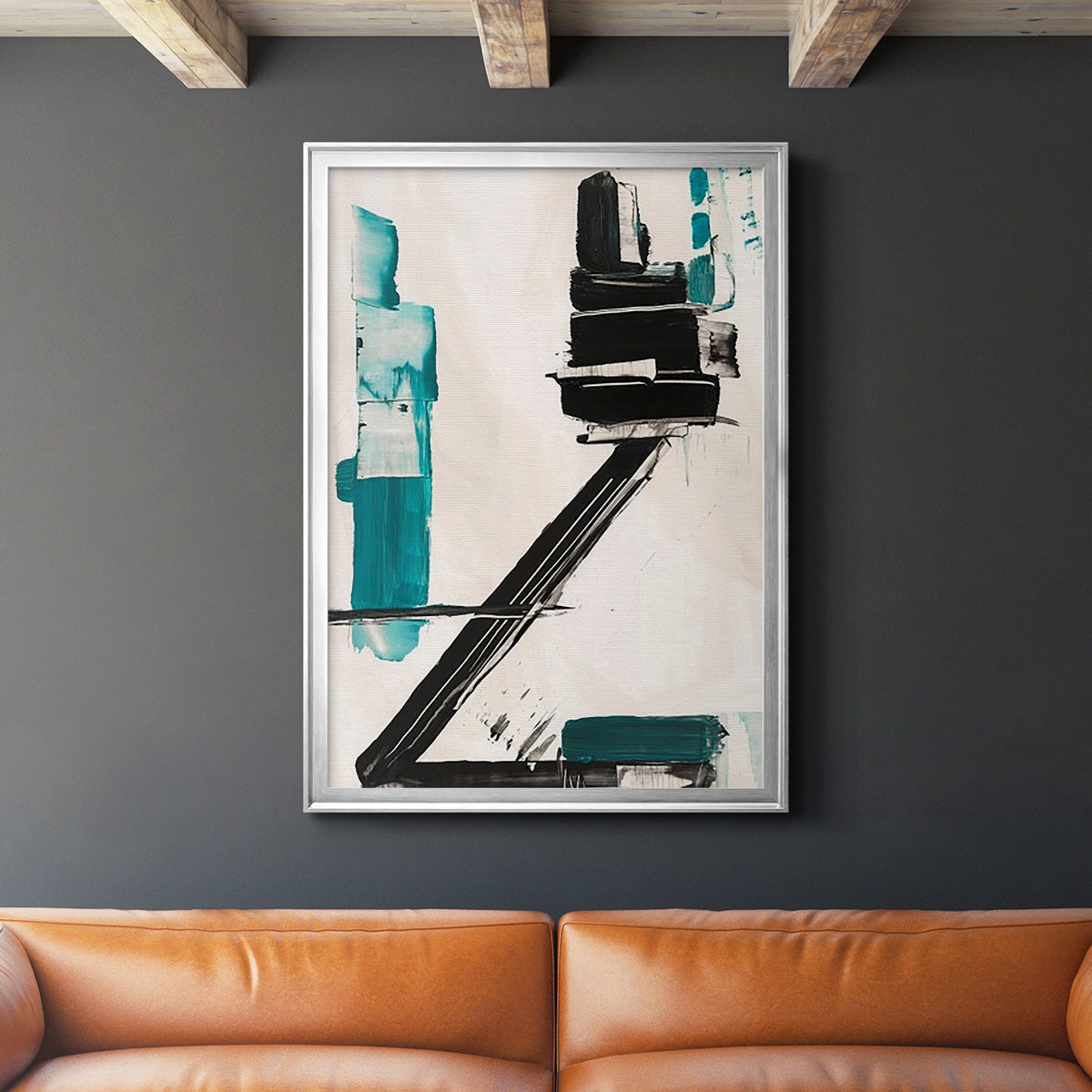 Geometry Notes IV - Modern Framed Canvas Print