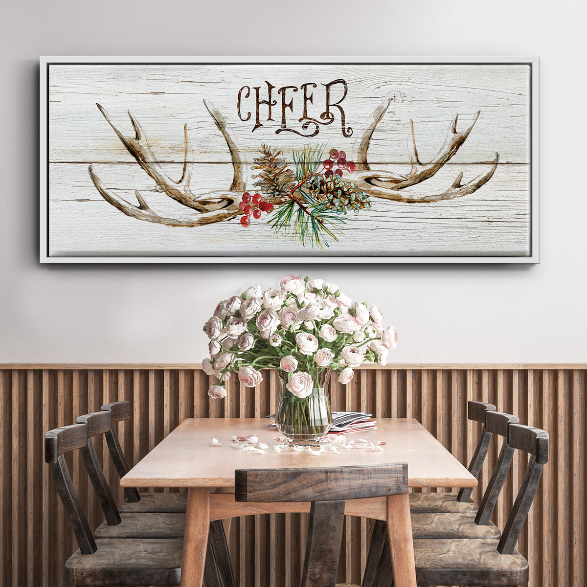 Rustic Cheer - Floater Framed Canvas Print