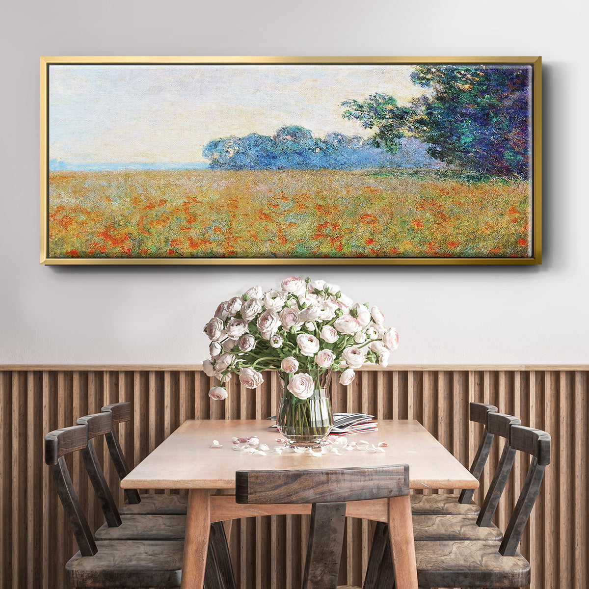 Oat and Poppy Field, 1890 - Floater Framed Canvas Print