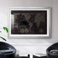 Black Gold Map - Modern Framed Art Print