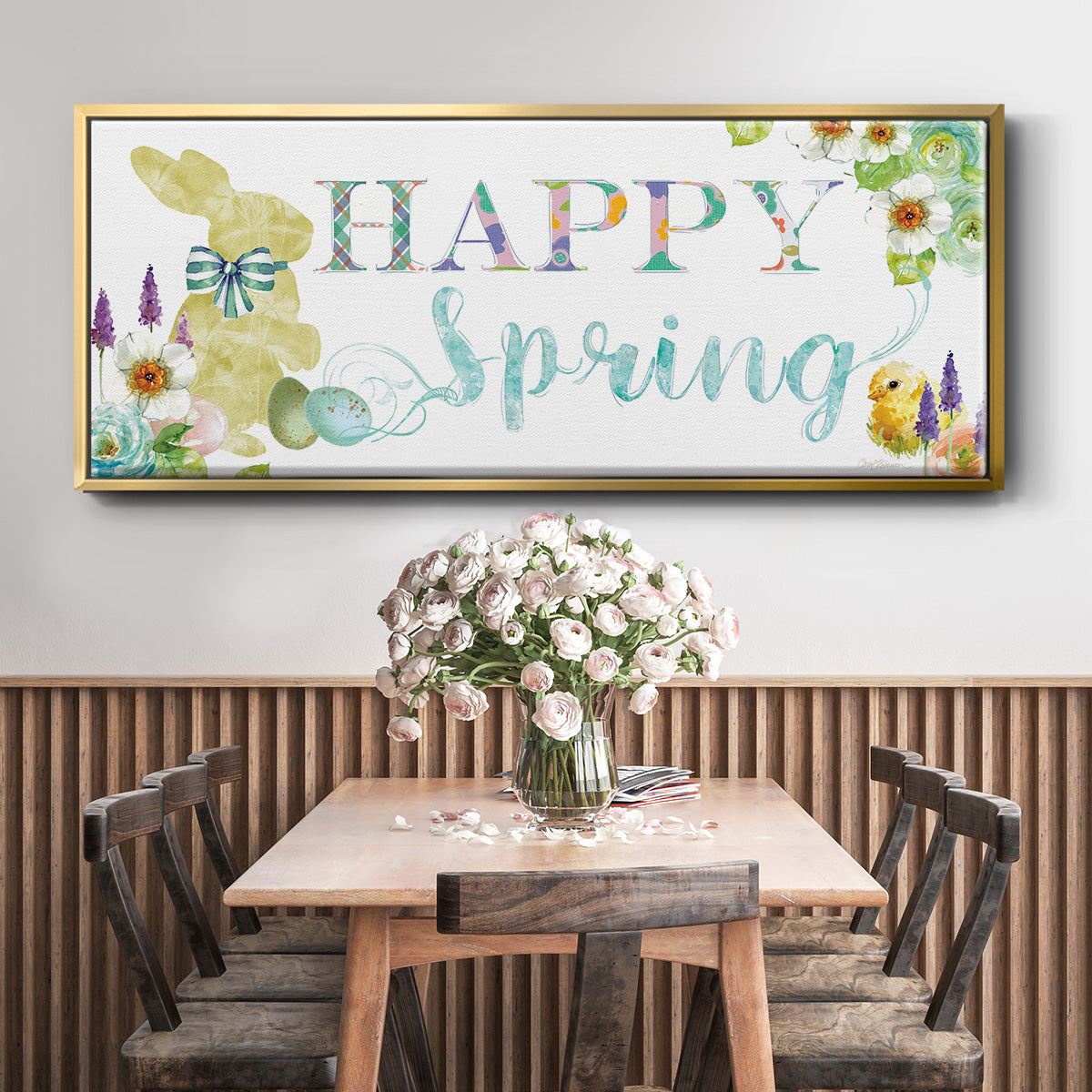 Happy Spring - Floater Framed Canvas Print