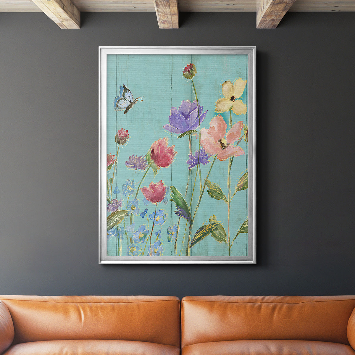 Wildflower Flutter III - Modern Framed Canvas Print