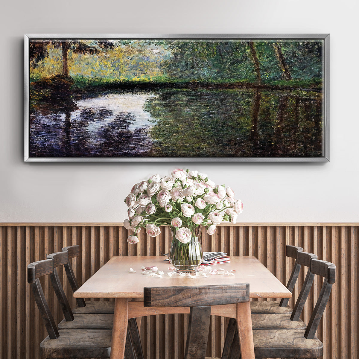 The Pond at Montgeron 2, 1876 - Floater Framed Canvas Print