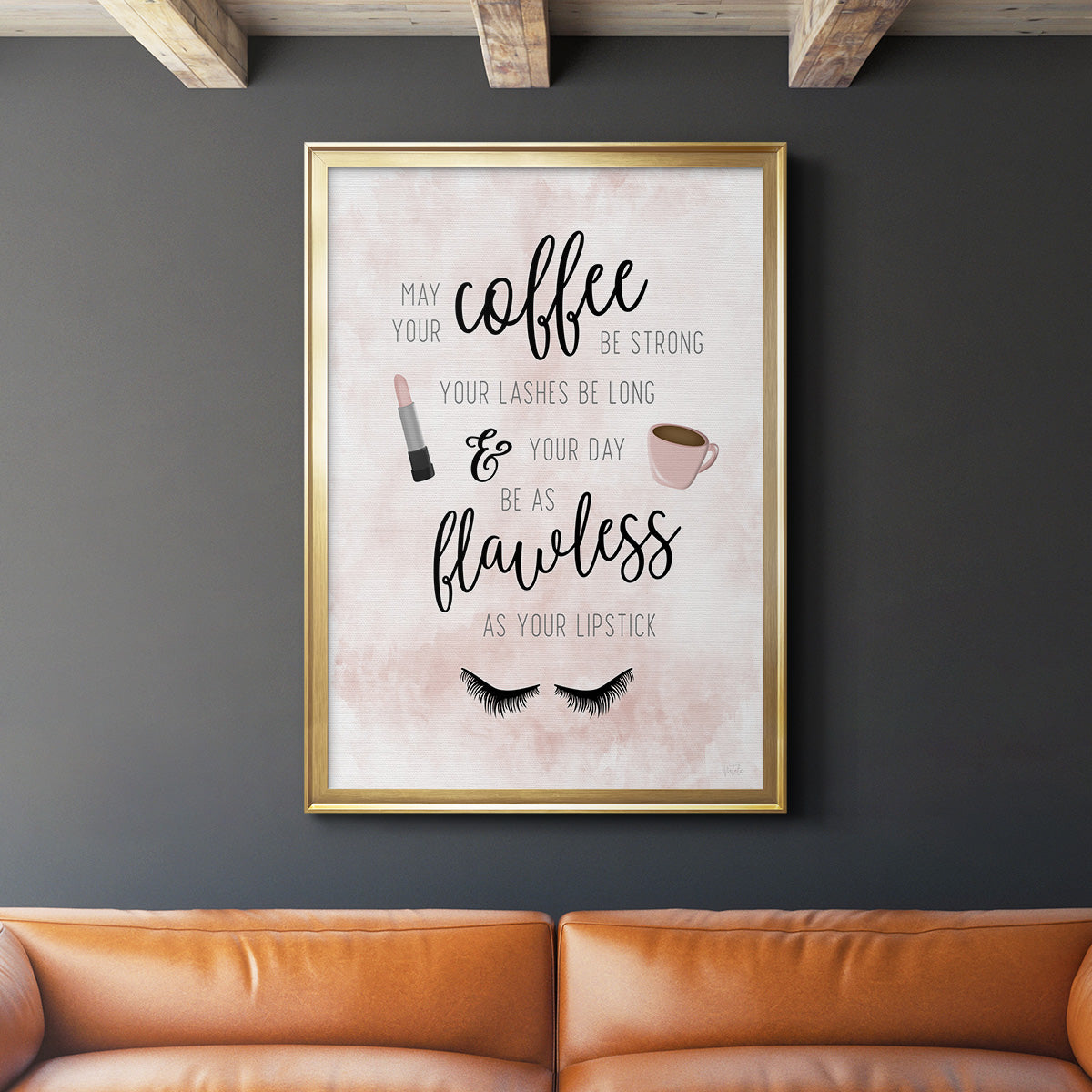 May Your Coffee Be Strong - Modern Framed Canvas Print