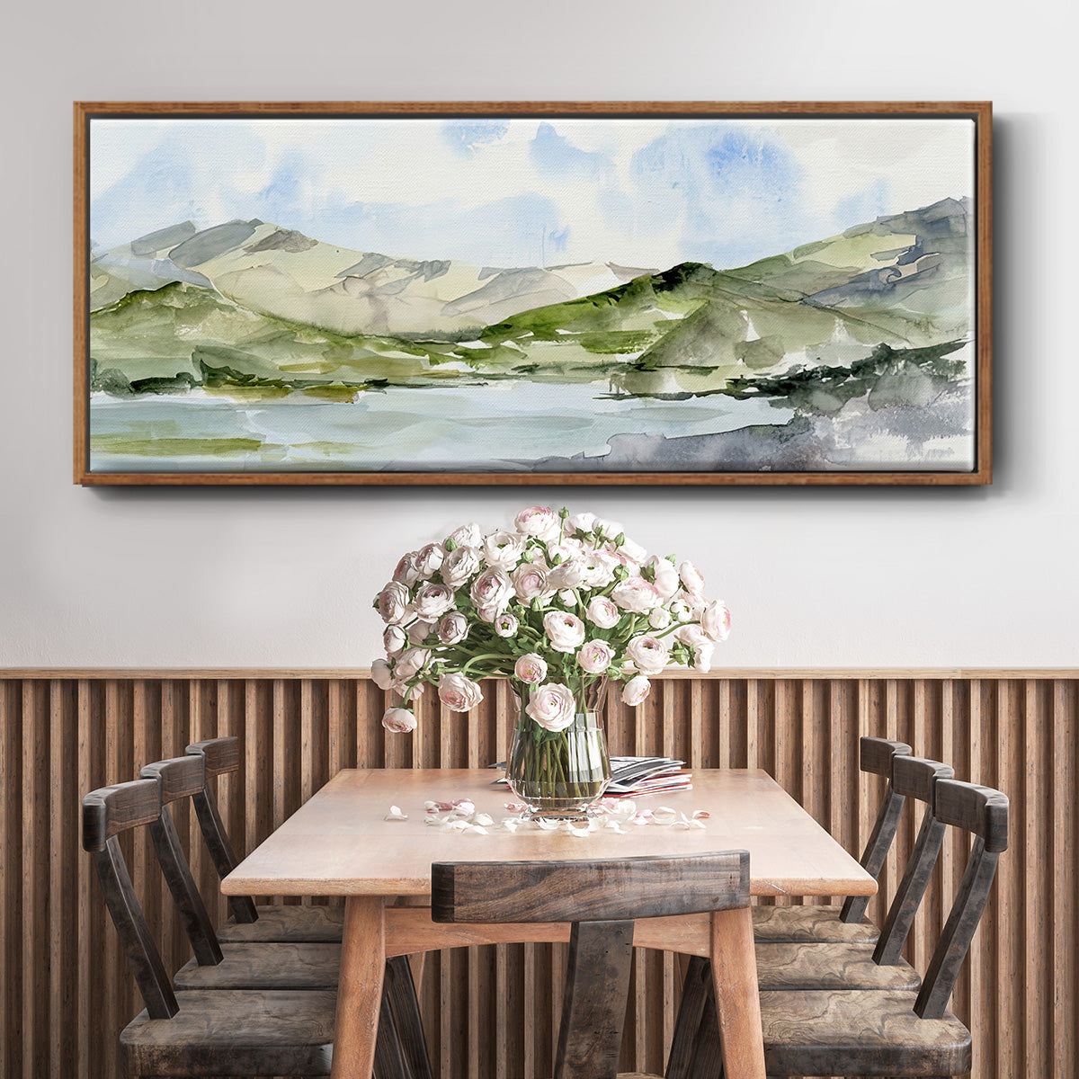 Serene Mountains I - Floater Framed Canvas Print