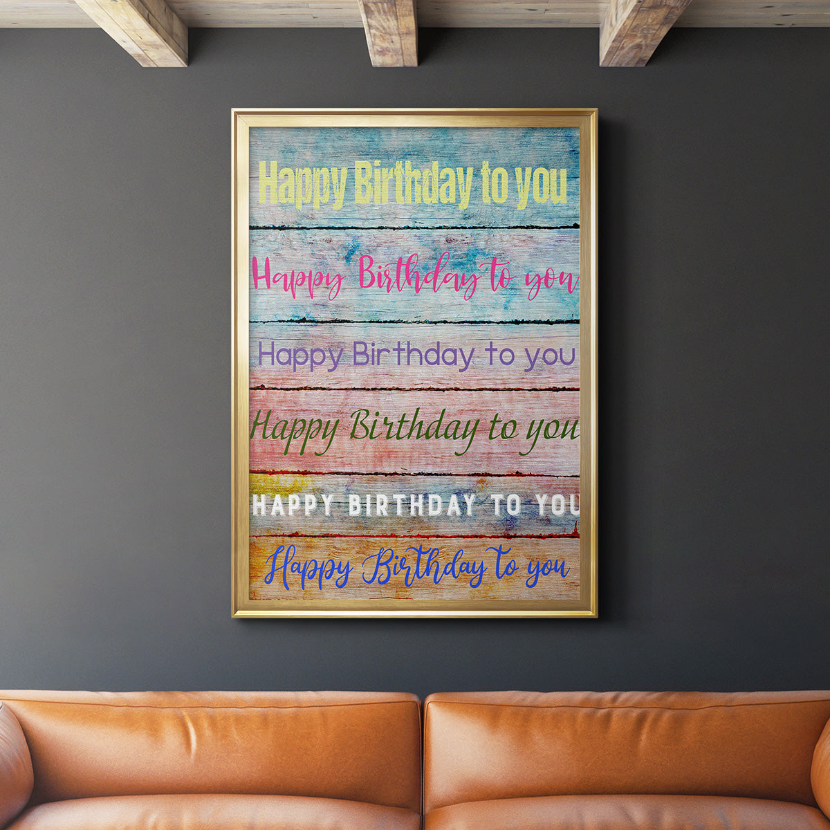 Birthday Song - Modern Framed Canvas Print