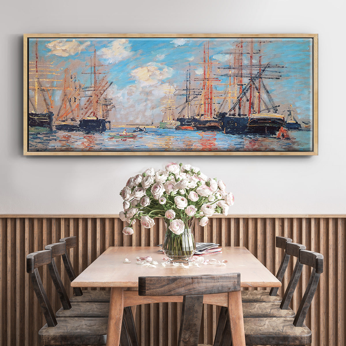 The Sea, Port in Amsterdam, 1874 - Floater Framed Canvas Print