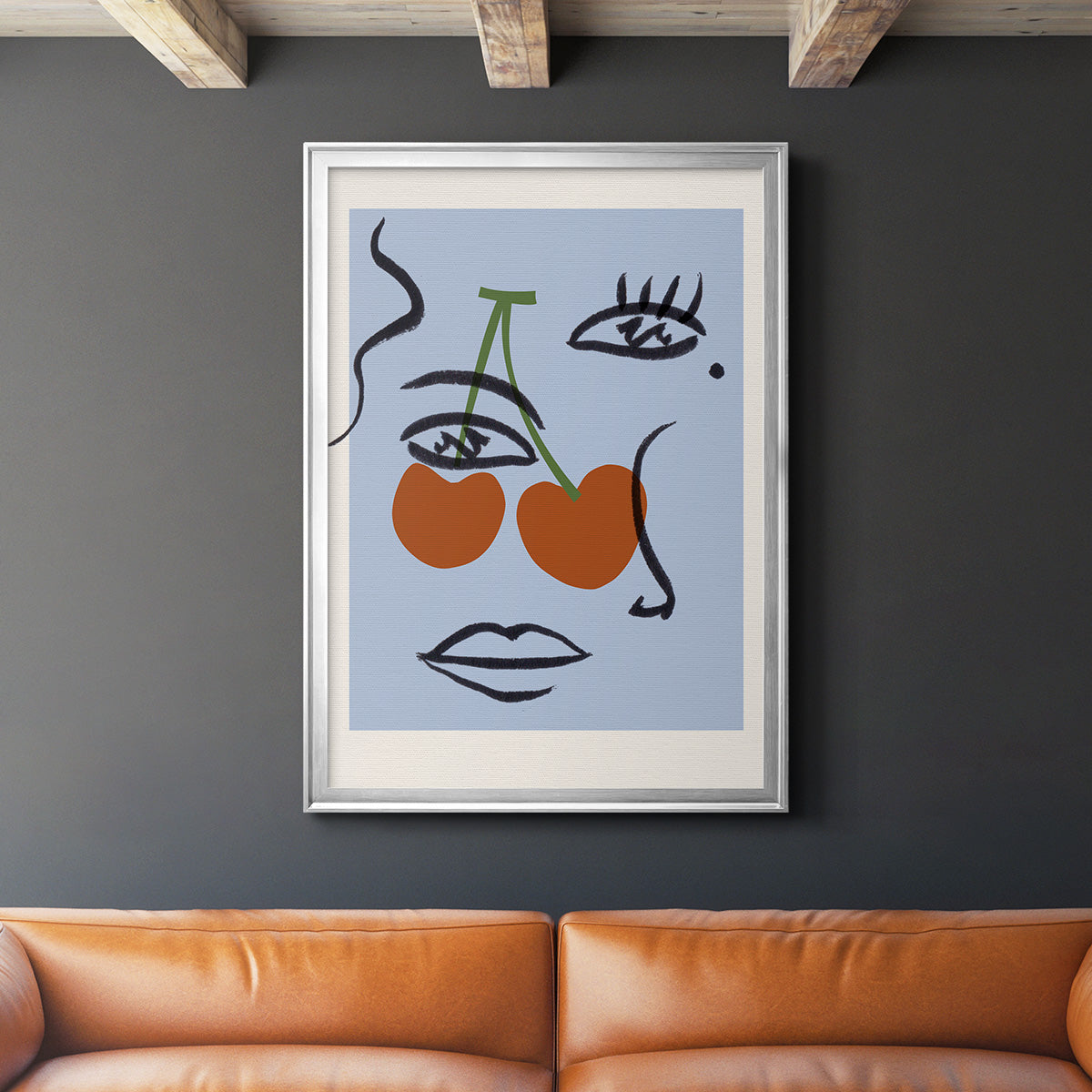 Cherry Baby I - Modern Framed Canvas Print
