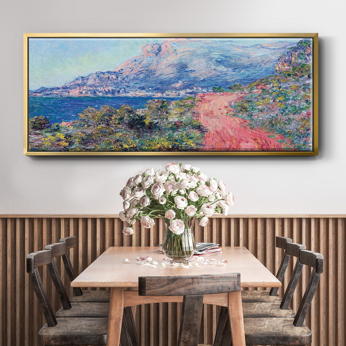 The Red Road Near Menton, 1884 - Floater Framed Canvas Print