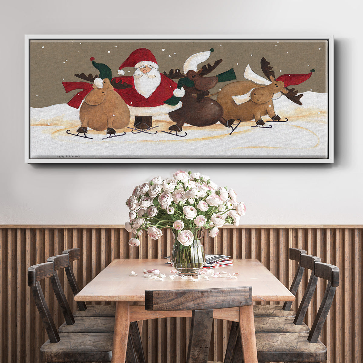 Skater Chorus Line - Floater Framed Canvas Print