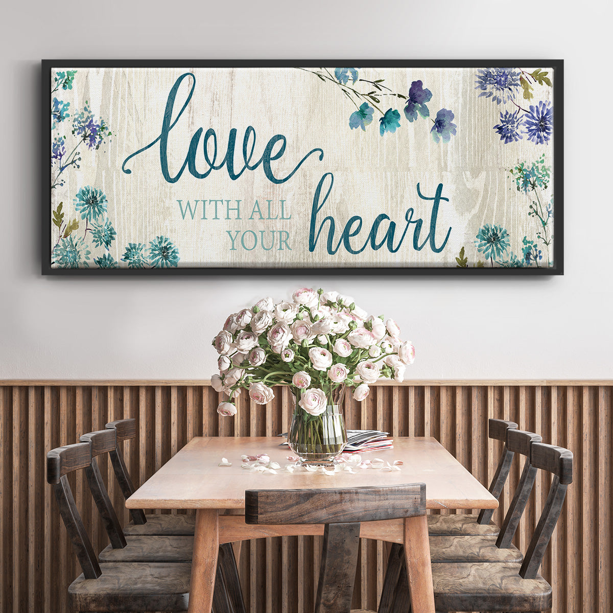 Love With All Your Heart - Floater Framed Canvas Print