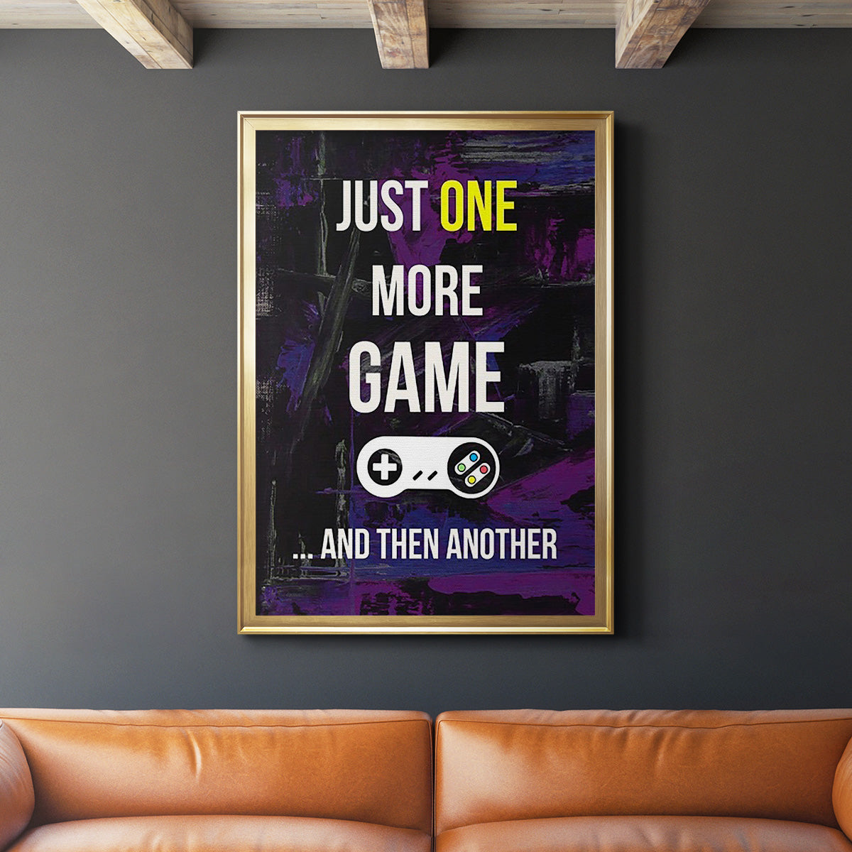 Gamer at Play II - Modern Framed Canvas Print