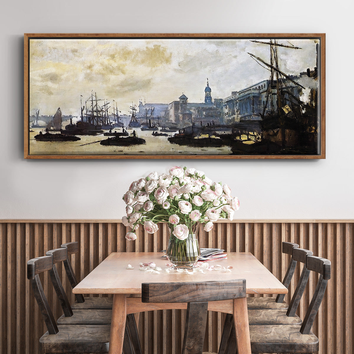 The Port of London, 1871 - Floater Framed Canvas Print