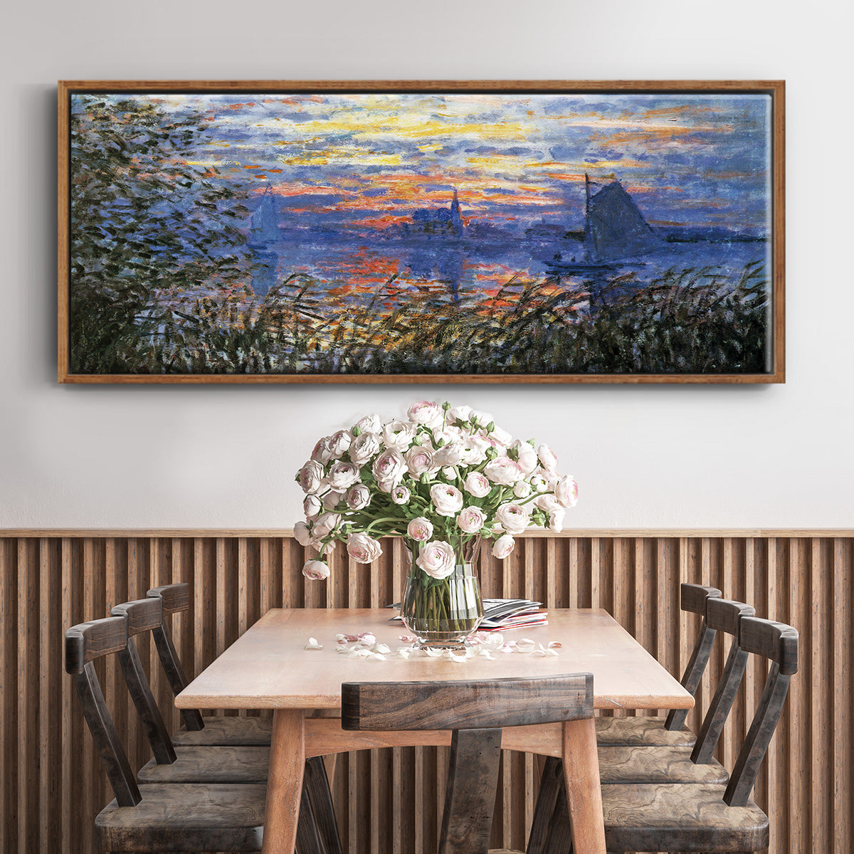 Sunset on the Seine - Floater Framed Canvas Print
