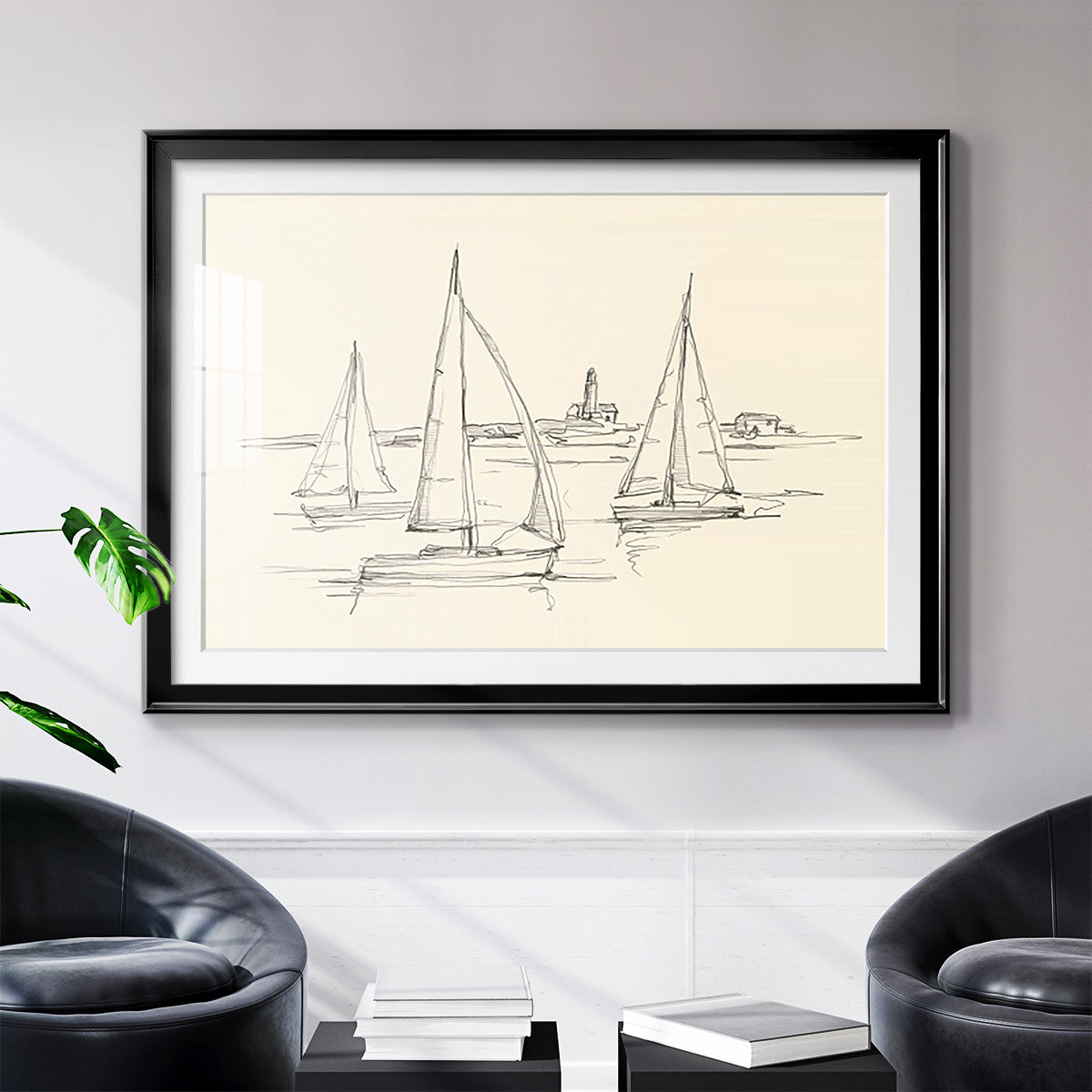 Coastal Contour Sketch II - Modern Framed Art Print