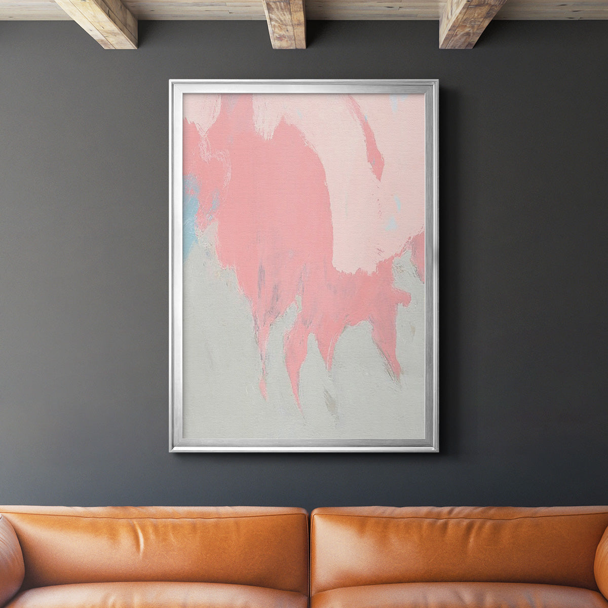 Blushing Abstract II - Modern Framed Canvas Print