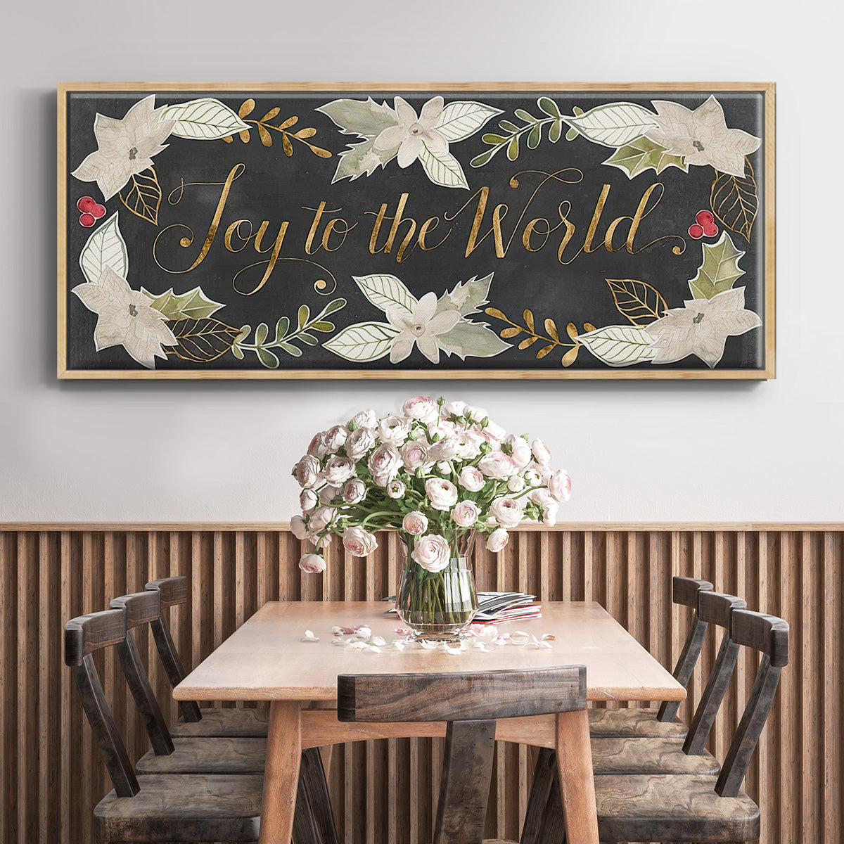 Gilded Christmas Collection D - Floater Framed Canvas Print