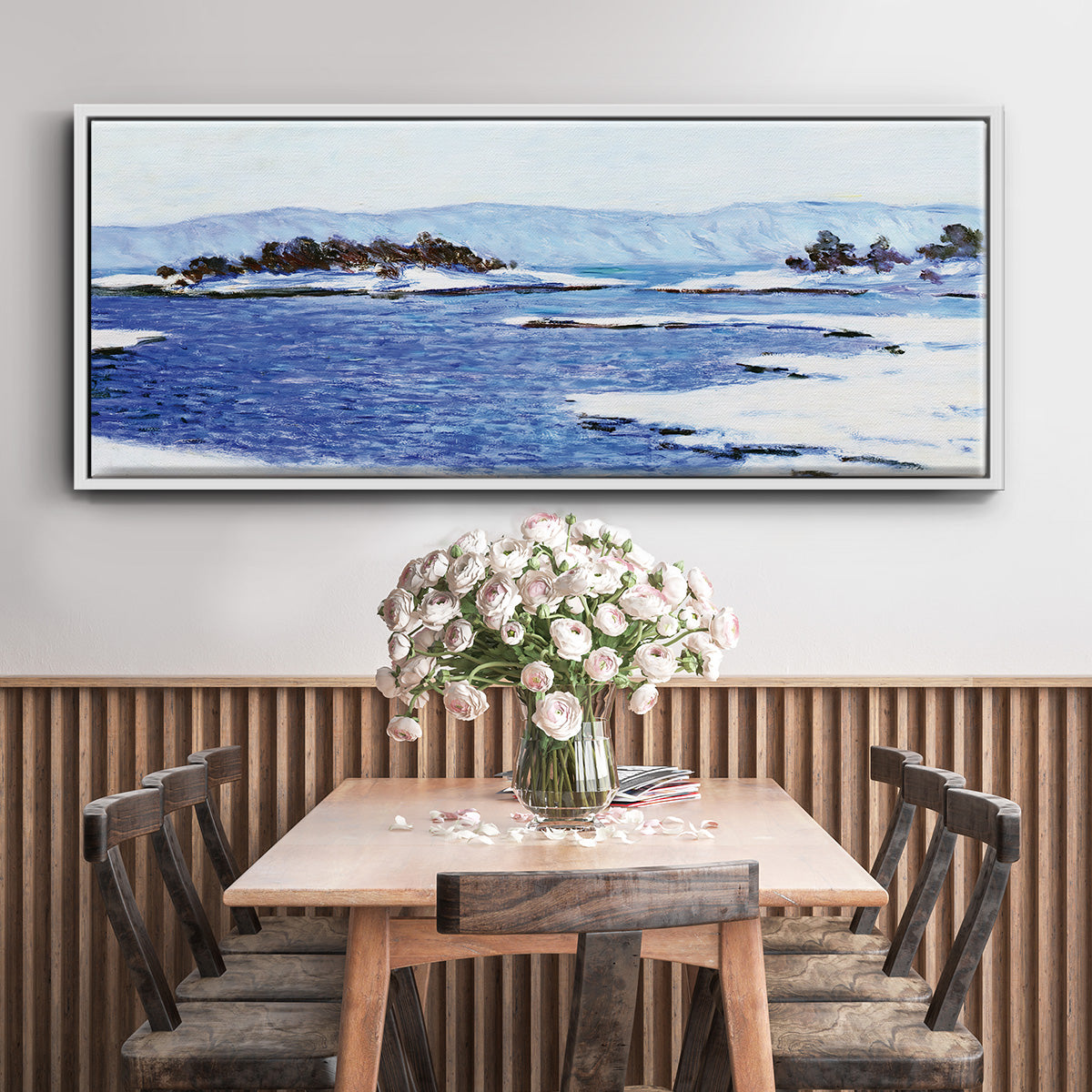 The Banks of the Fjord at Christiania, 1895 - Floater Framed Canvas Print
