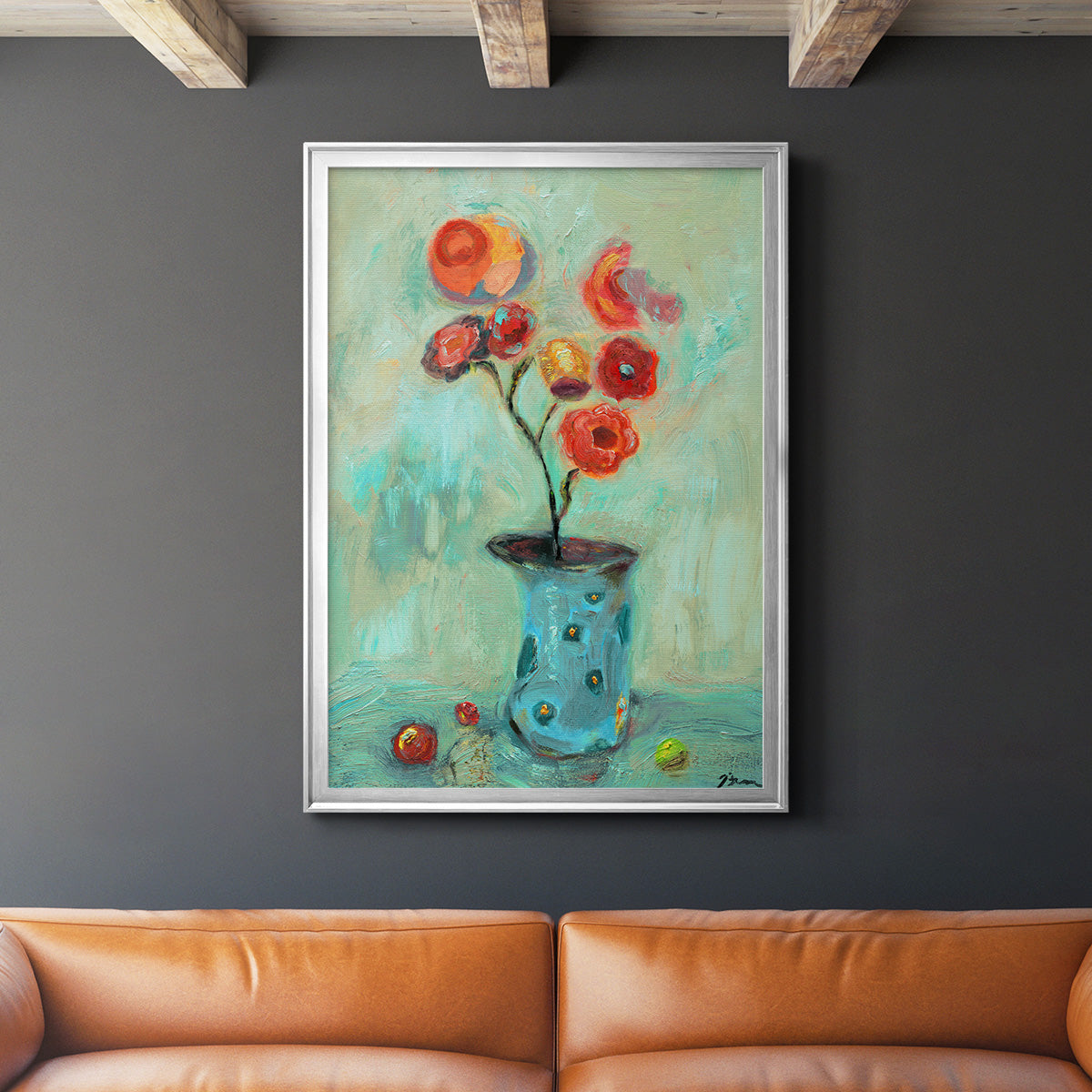 Orange Pop - Modern Framed Canvas Print