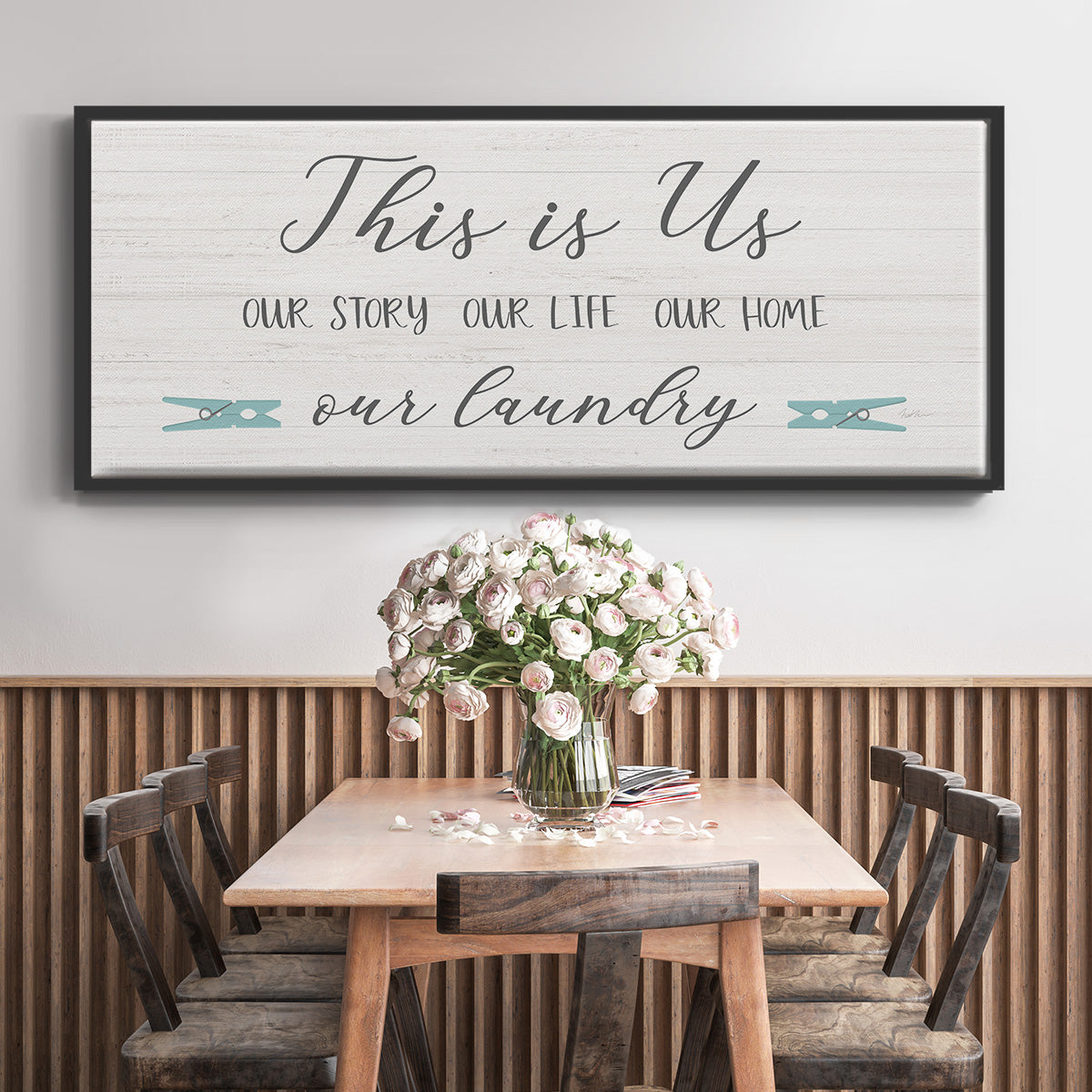 Us and Our Laundry - Floater Framed Canvas Print