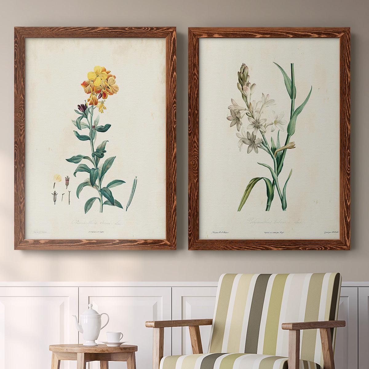 Traditional Botanical III - Premium Framed Canvas 2 Piece Set - Ready to Hang