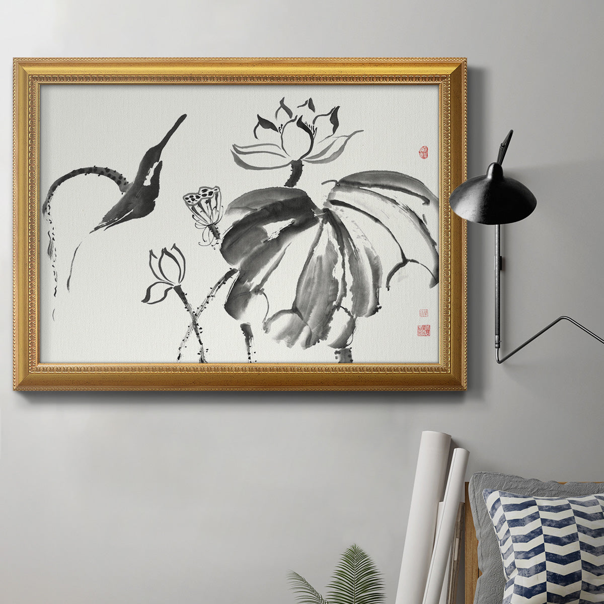 Lotus Study I Premium Framed Canvas- Ready to Hang