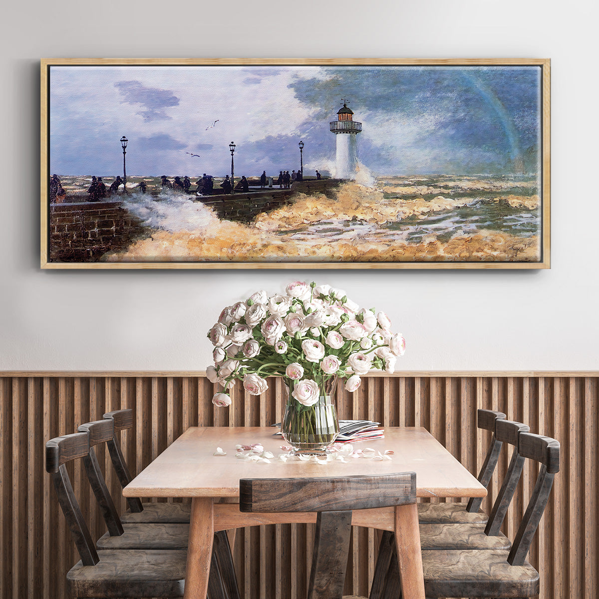 The Jetty at Le Havre, 1868 - Floater Framed Canvas Print
