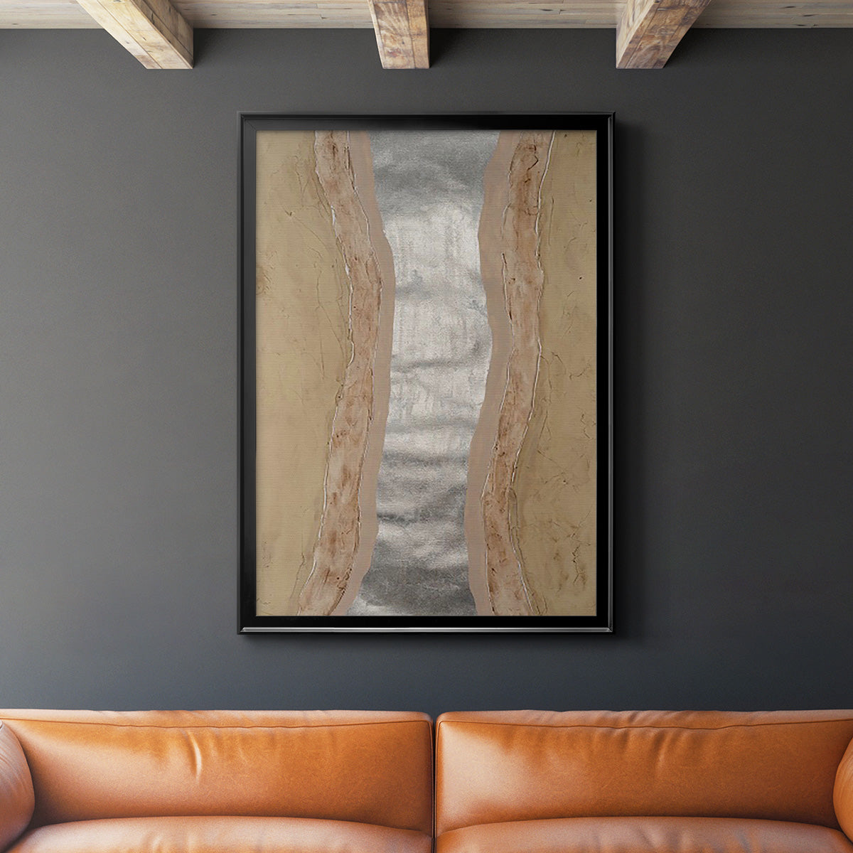 Silver Lake II - Modern Framed Canvas Print