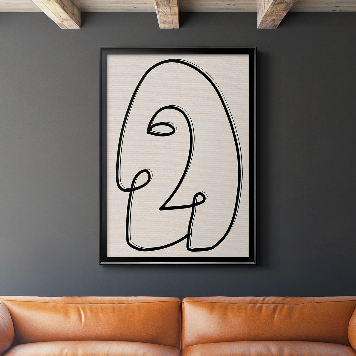 Face It II - Modern Framed Canvas Print