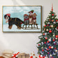 Christmas Mutt Sled - Floater Framed Canvas Print