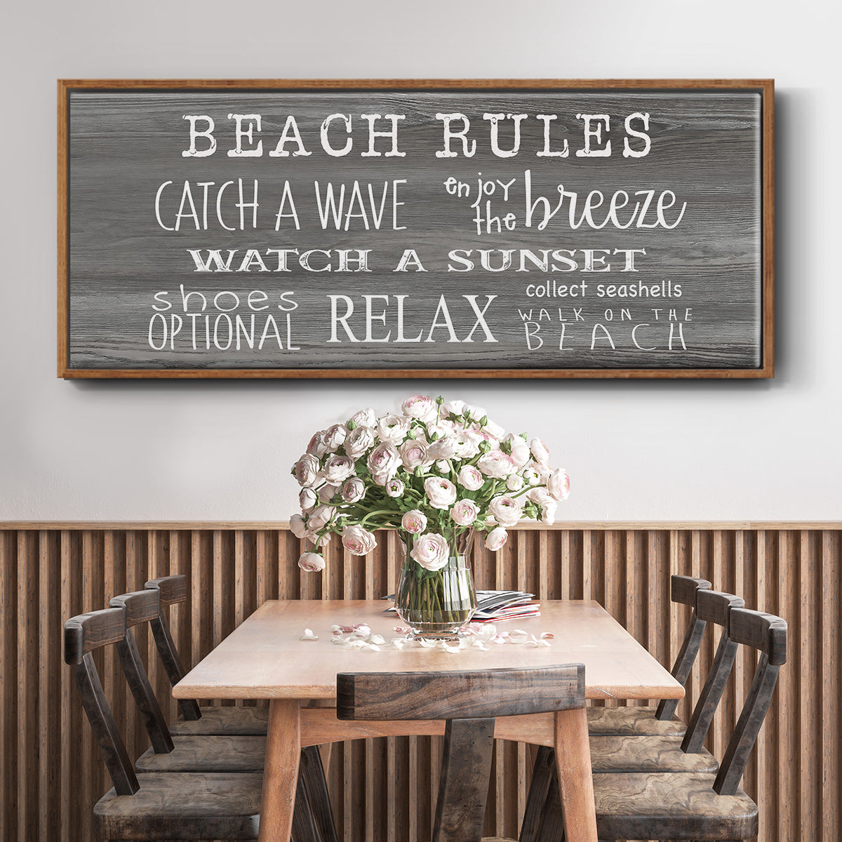 Beach Rules - Floater Framed Canvas Print