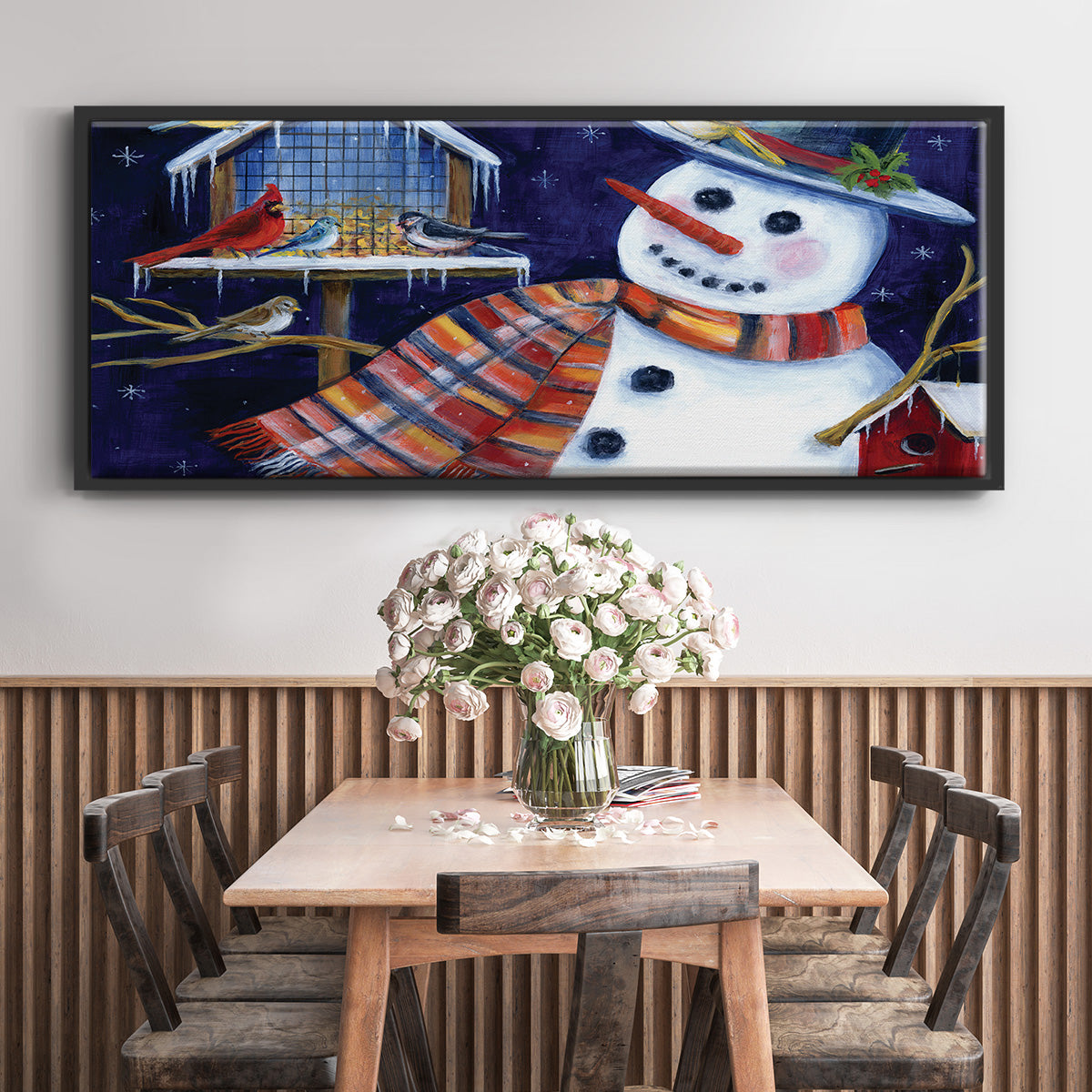 Snow Friends - Floater Framed Canvas Print