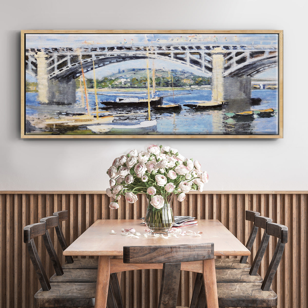 The Bridge Over the Seine, 1874 - Floater Framed Canvas Print