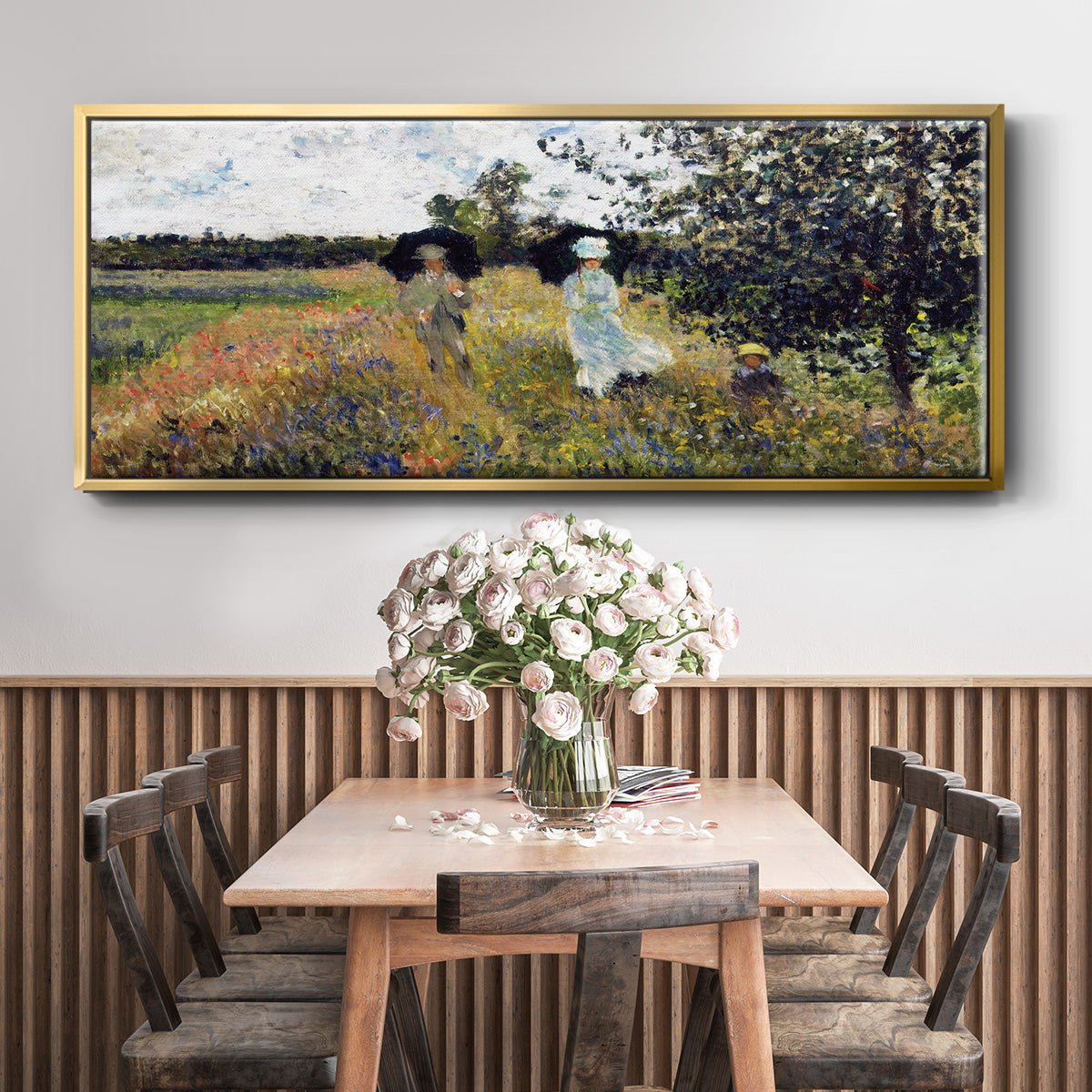 The Promenade Near Argenteuil, 1875 - Floater Framed Canvas Print