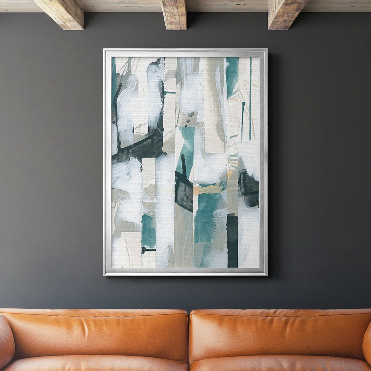 Sea Cavern Strata III - Modern Framed Canvas Print