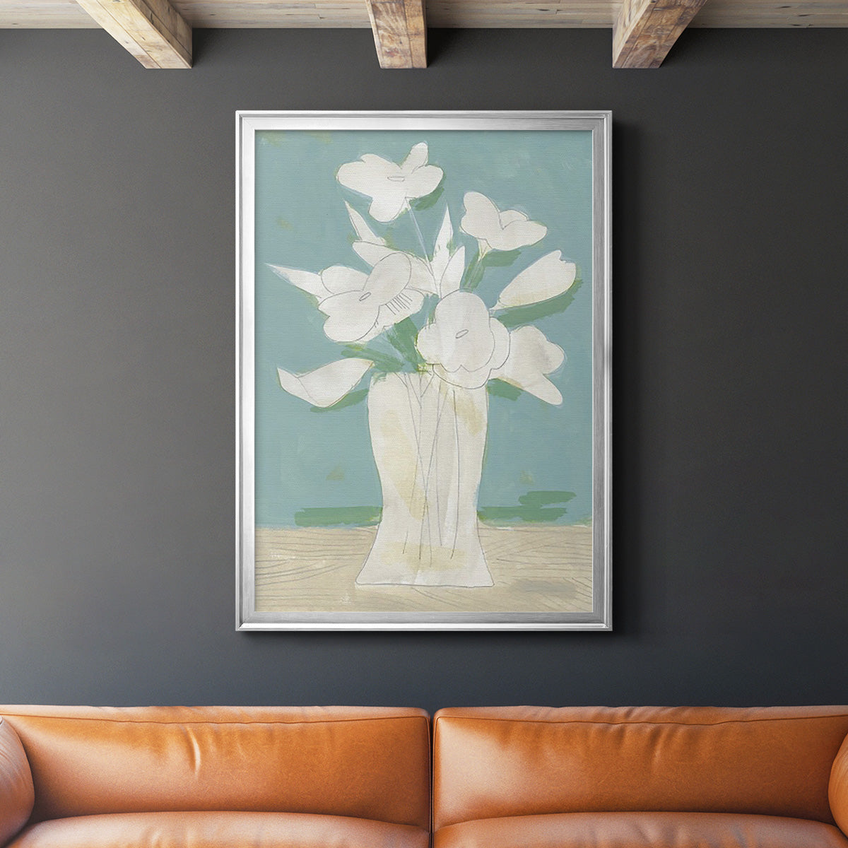 Muted Spring Arrangement I - Modern Framed Canvas Print