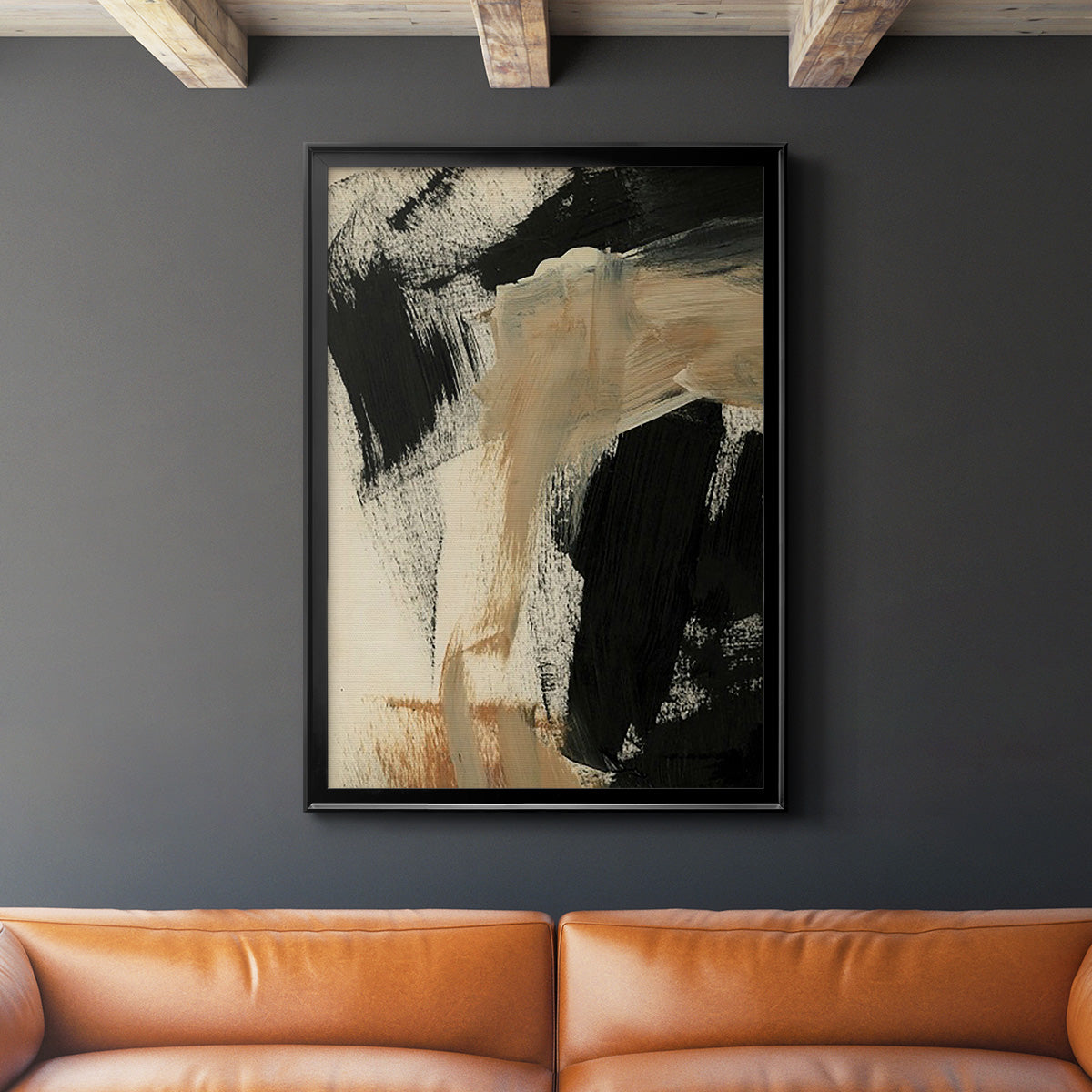 Baked Paintstrokes IV - Modern Framed Canvas Print