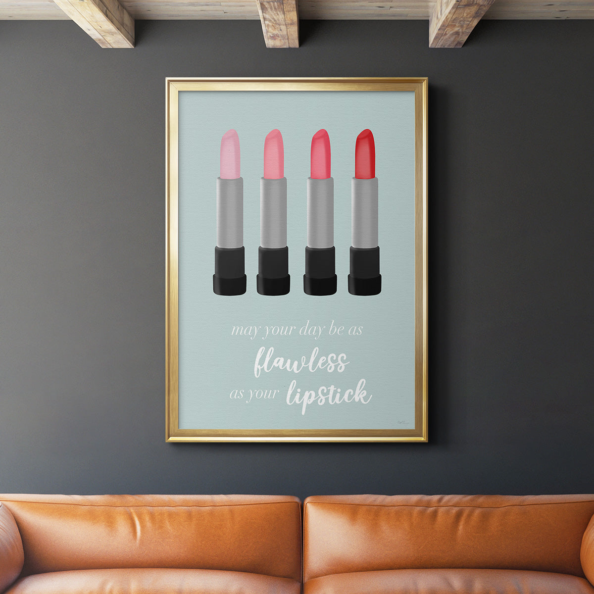 Flawless Lipstick - Modern Framed Canvas Print