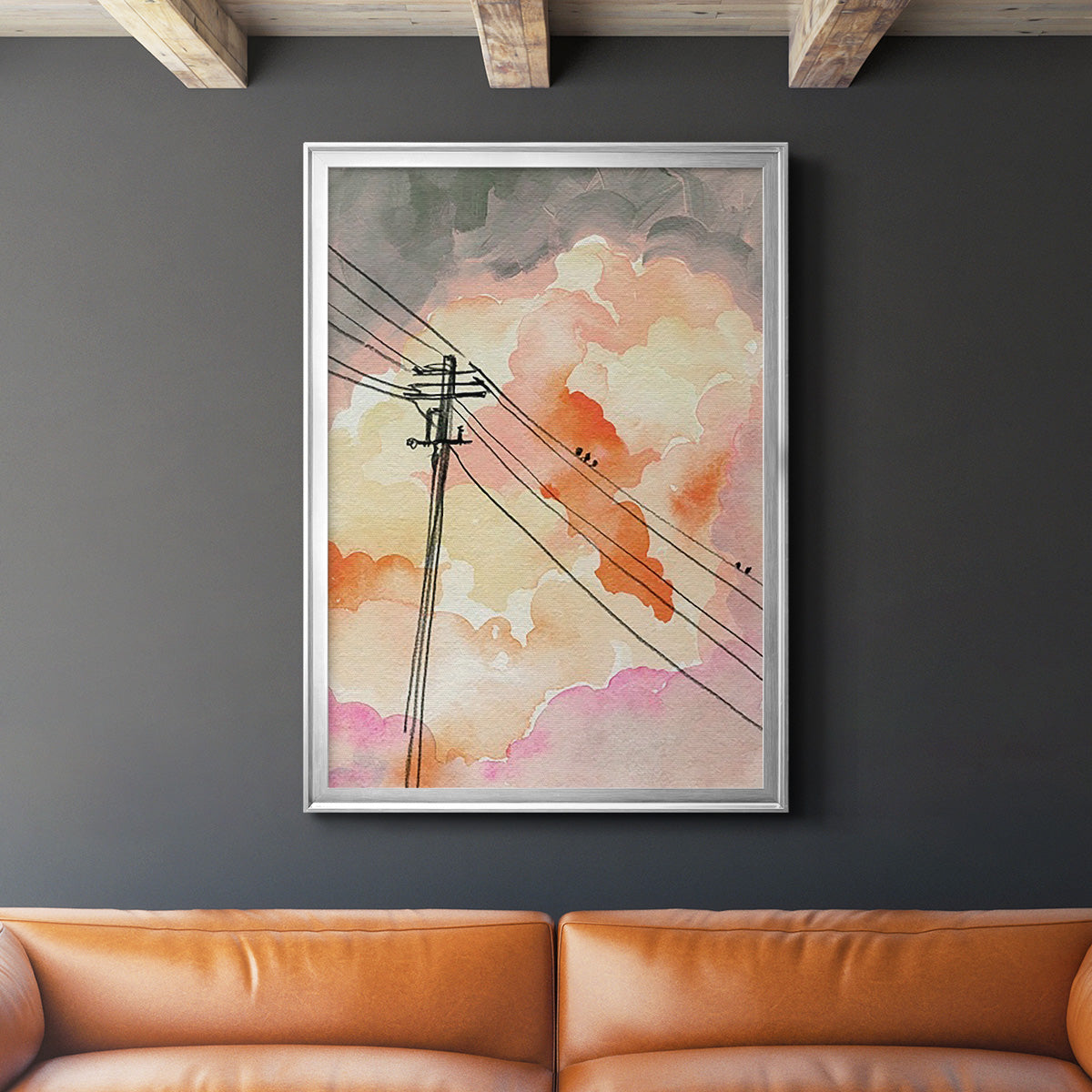 Cloudy Communication II - Modern Framed Canvas Print