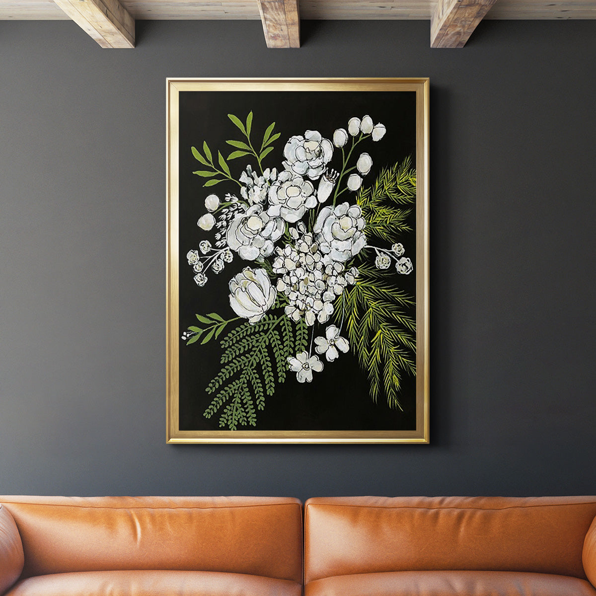 Alabaster Bouquet I - Modern Framed Canvas Print