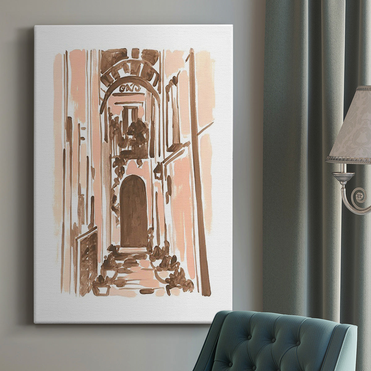 Blush Architecture Study IV Premium Gallery Wrapped Canvas - Ready to Hang