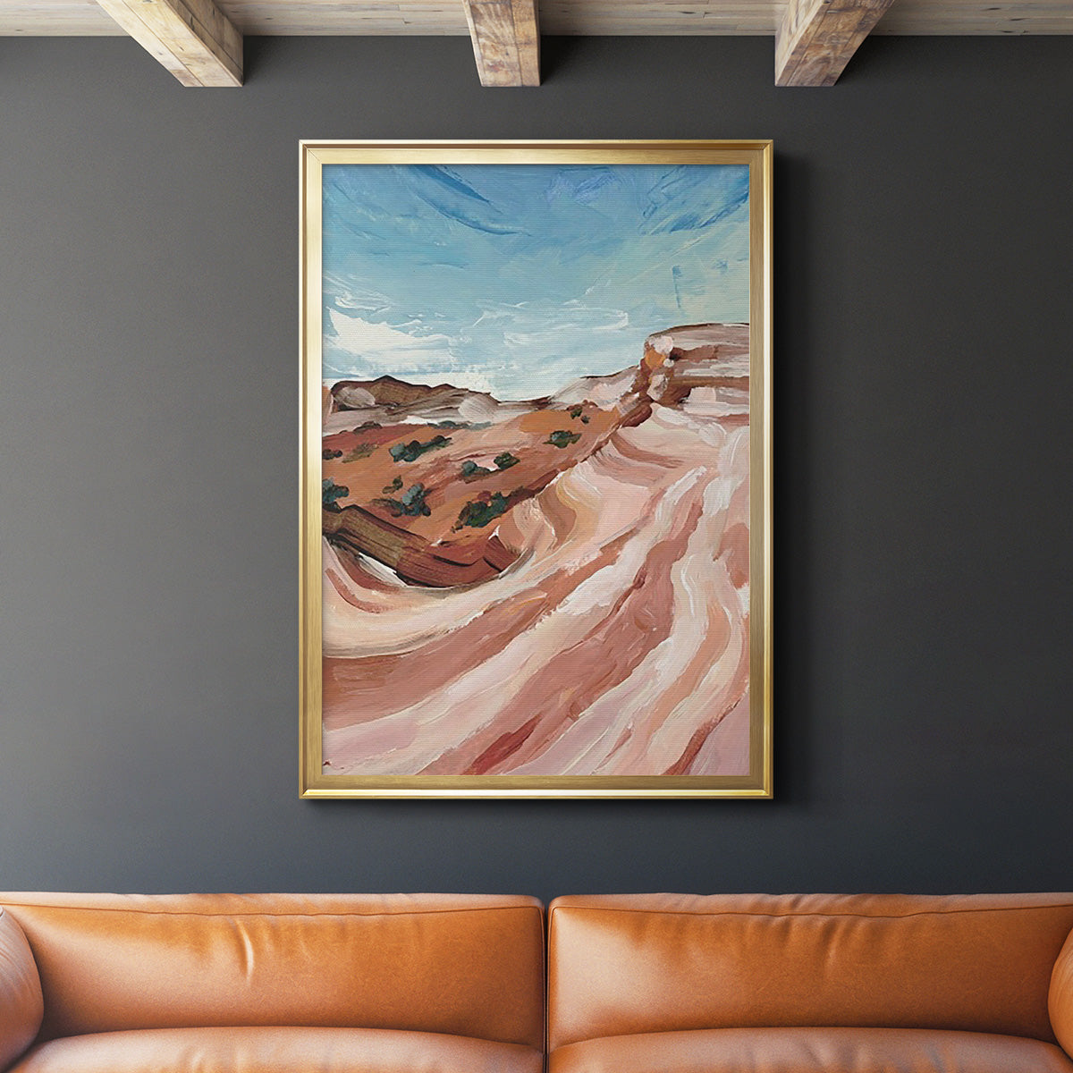 Impasto Plateau II - Modern Framed Canvas Print