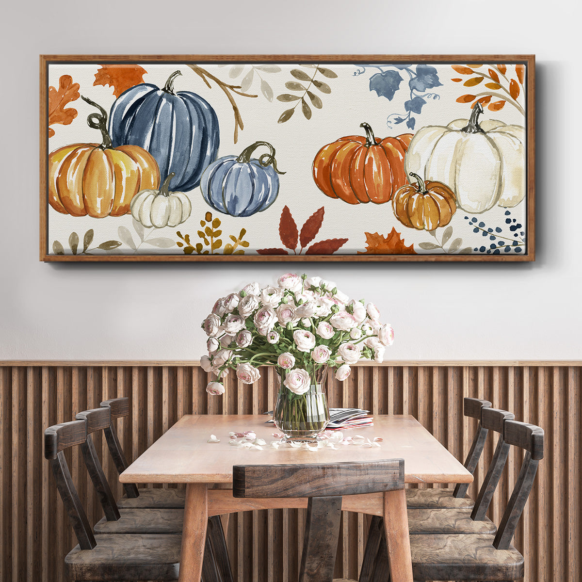 Autumn Pumpkins - Floater Framed Canvas Print