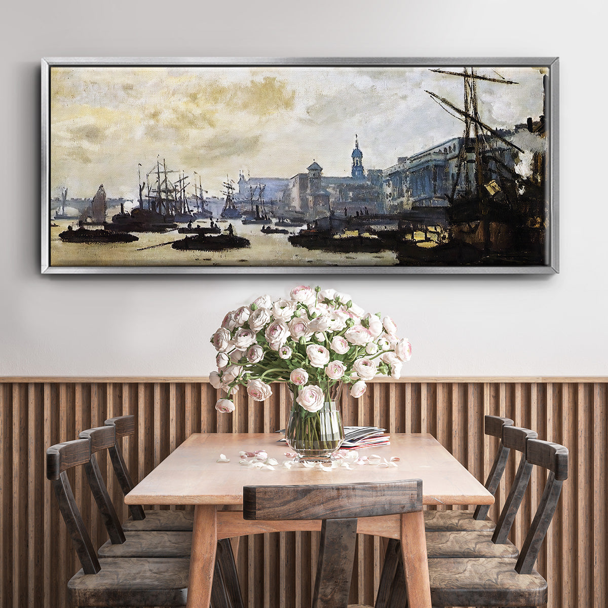 The Port of London, 1871 - Floater Framed Canvas Print