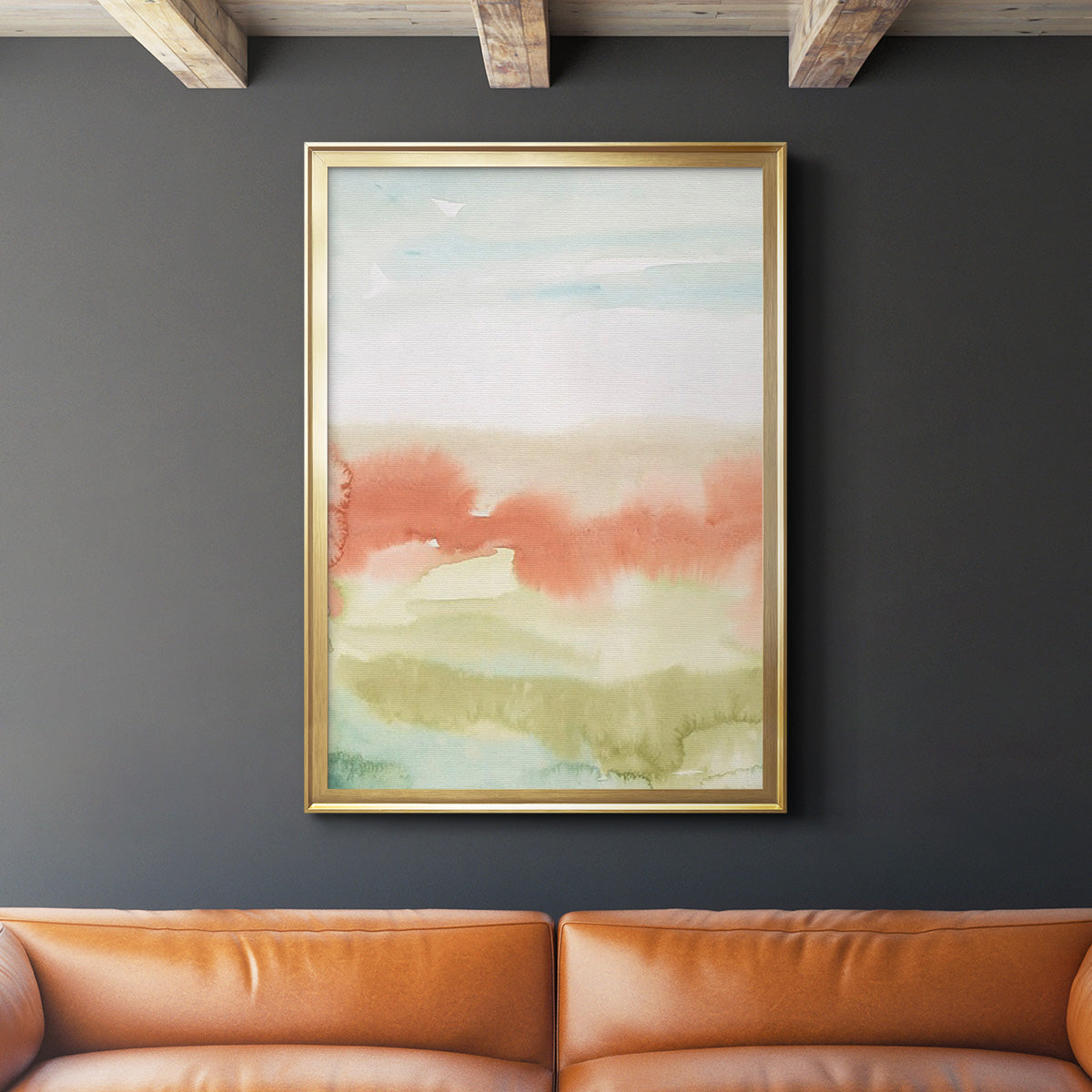 Blushing Sunrise I - Modern Framed Canvas Print